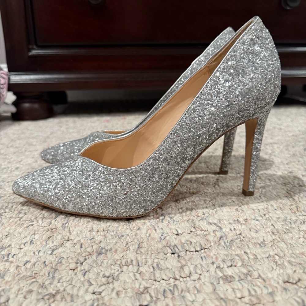 Lina Silver Glitter Heels